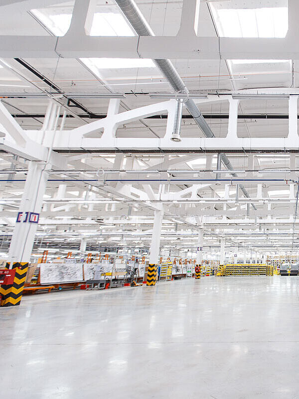 view into the production hall