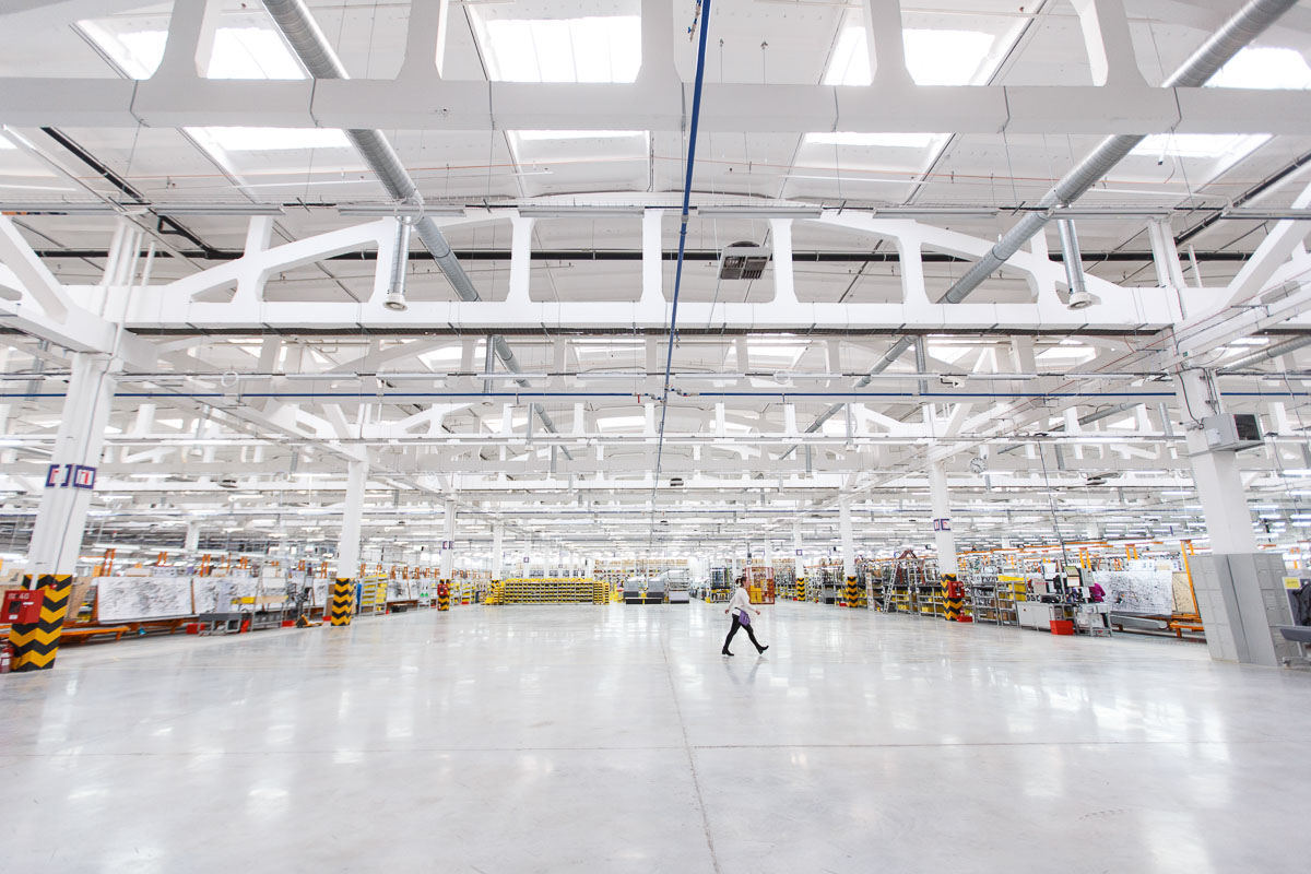 Blick in die Produktionshalle